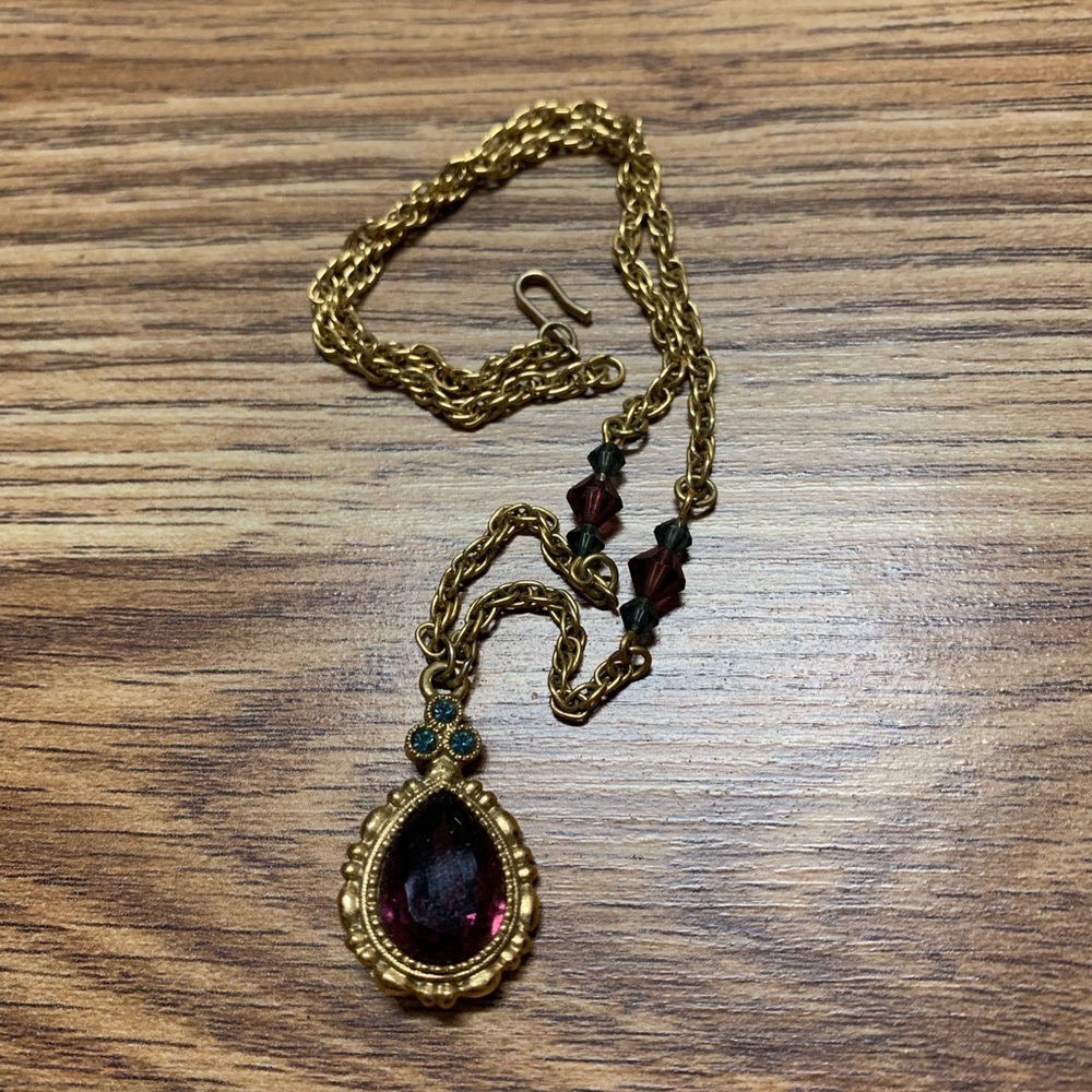 Vintage Purple Gemstone Necklace